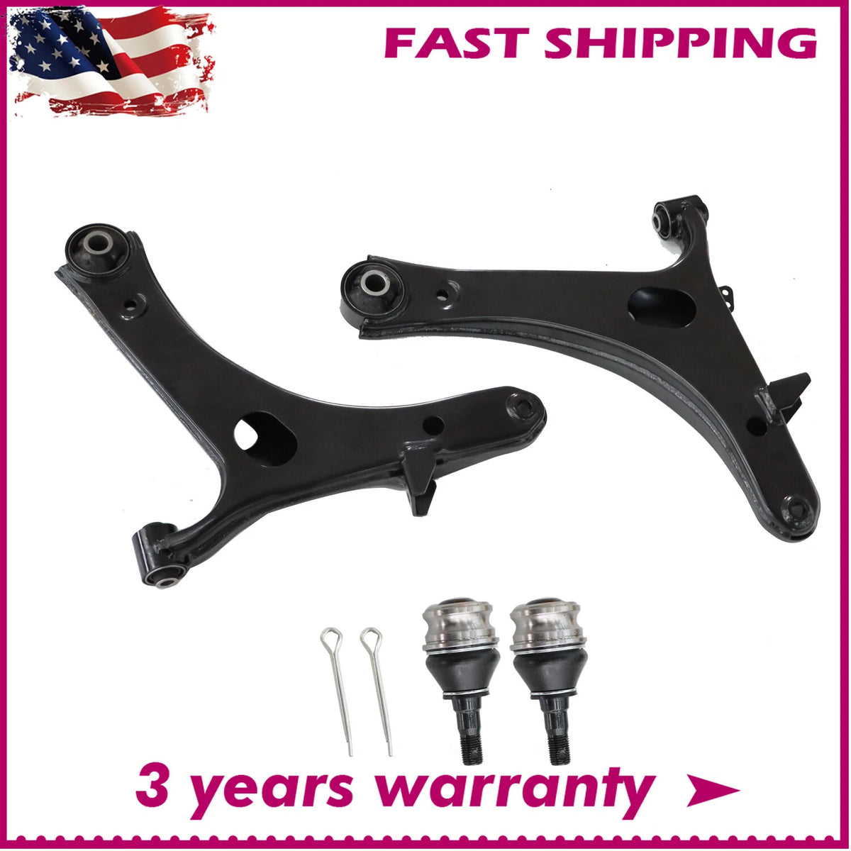 Set of 2 Front Lower Control Arms for Subaru Legacy Outback (2005–2009) - 20202AG03D, CMS80182, CMS80181