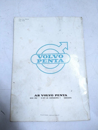 Marine Carburetor Engine Instruction Book for Volvo Penta 2505B
