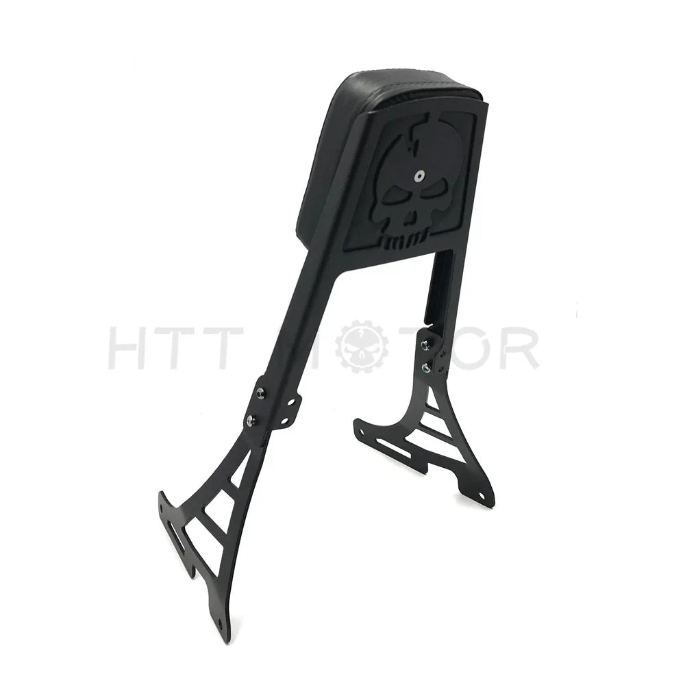 Black Backrest Sissy Bar with Leather Pad for Harley Sportster 883 1200 (2004–2023)