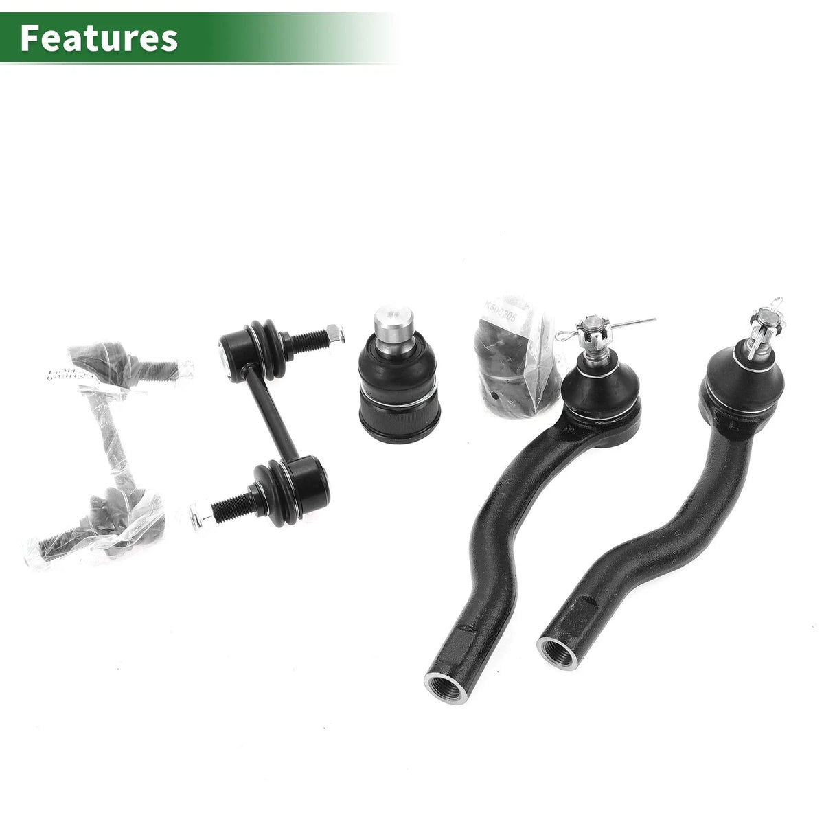 6 Pcs Front Suspension Kit Tie Rod Ends Sway Bar Link for Ford Edge (2007–2014)