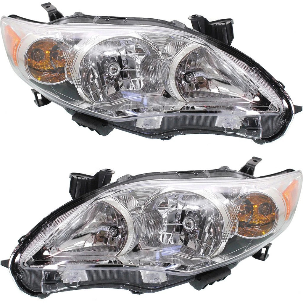 Headlight Pair for Toyota Corolla (2011–2013) PLX-M0-20-9196-00-CL360A55, TO2502203, TO2503203 Chrome