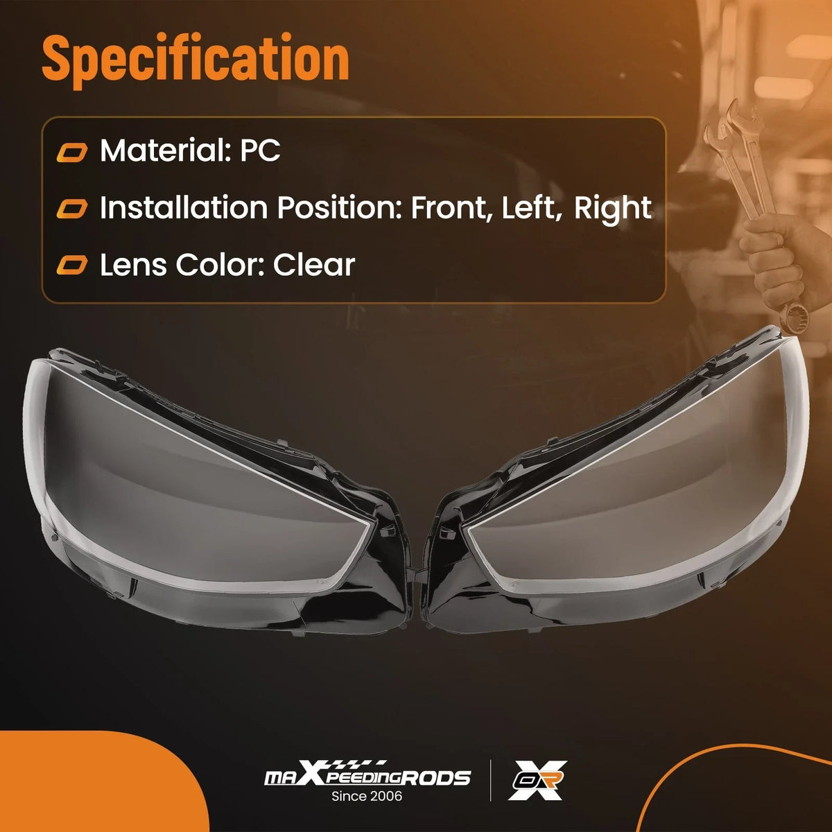 2X Headlight Lens Cover for Mercedes-Benz S Class W223 V223 Z223 (2020–2023)