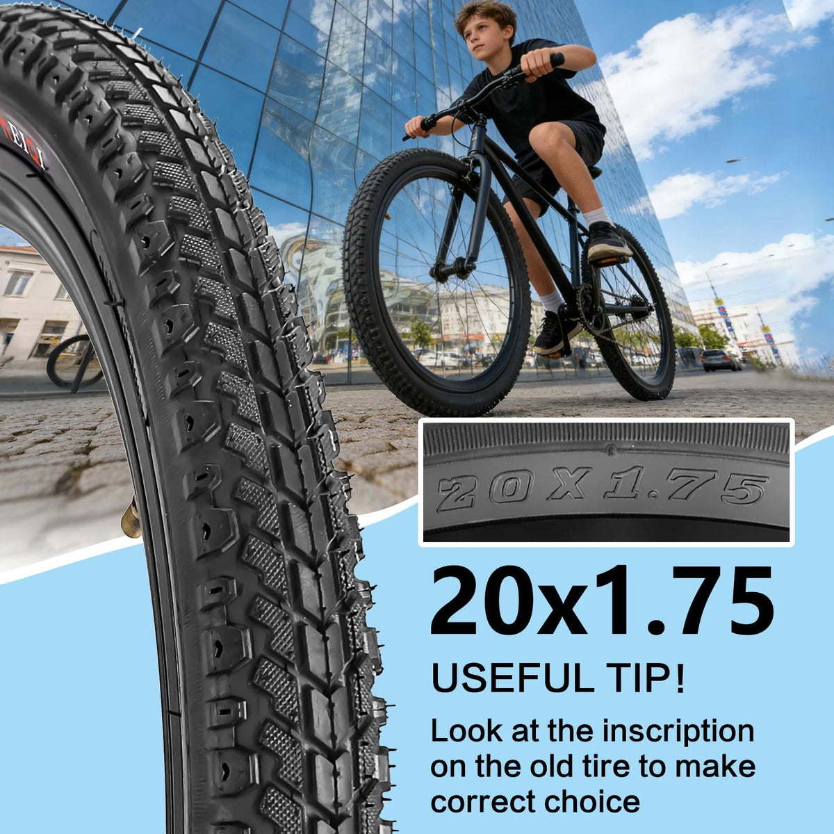 2X Bike Tires and Tubes for Mountain Bikes (20x1.75)