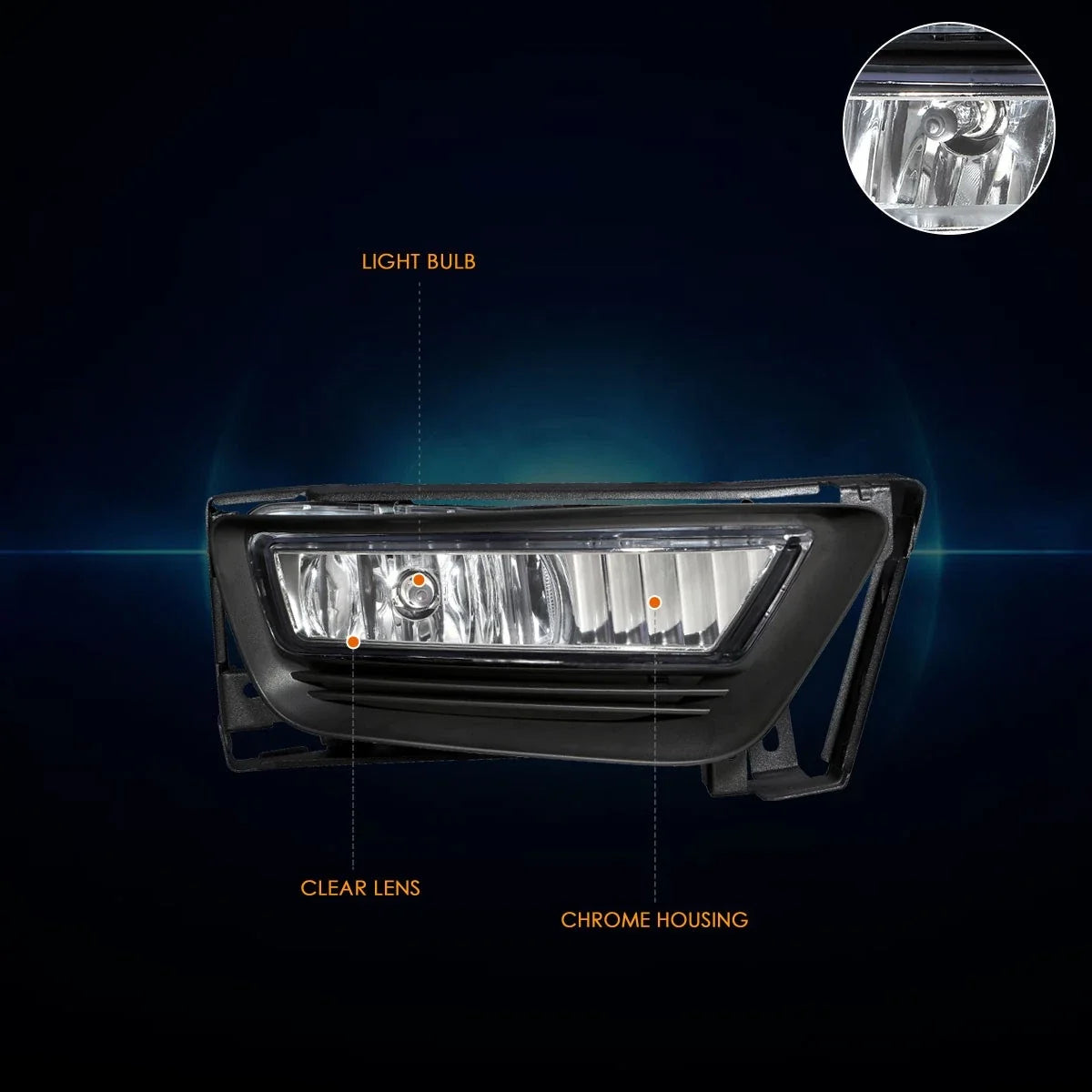 Clear Lens Fog Lights for Honda Accord Sedan (2013–2015)