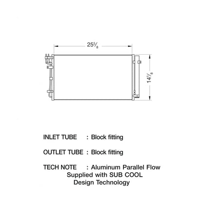A/C Condenser for Hyundai Genesis 3.8L (2012) TLX-csf10681-CL360A70