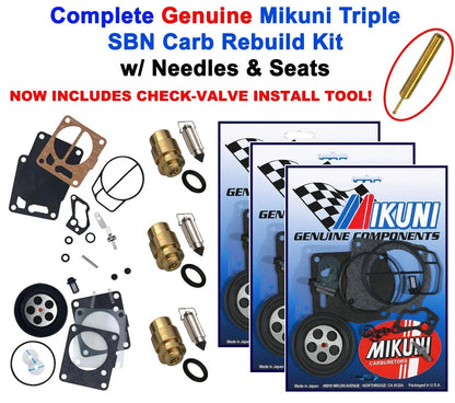 Mikuni Triple Carb Rebuild Kit & Needle Seat for Yamaha Wave Venture 1100 (1997)