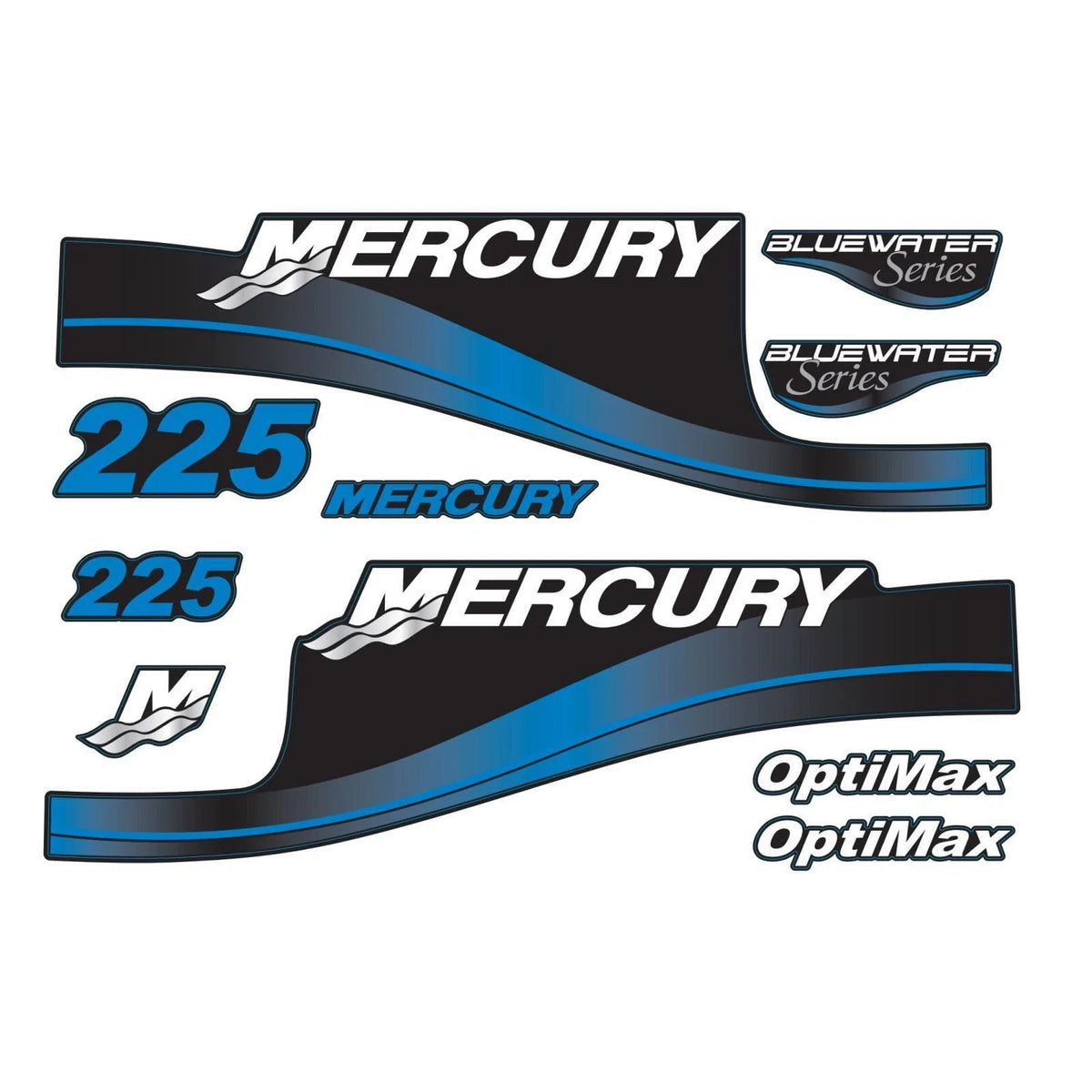 Set of 2 Decals for Mercury 225 hp Outboard (824105A00)
