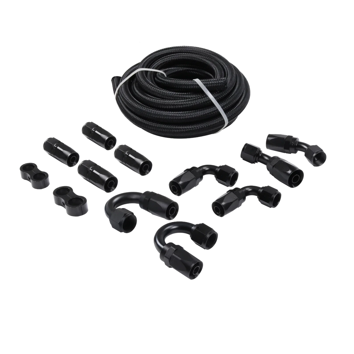 20FT 8AN Nylon Braided Fuel Line Kit with Hose Fittings for Automotive