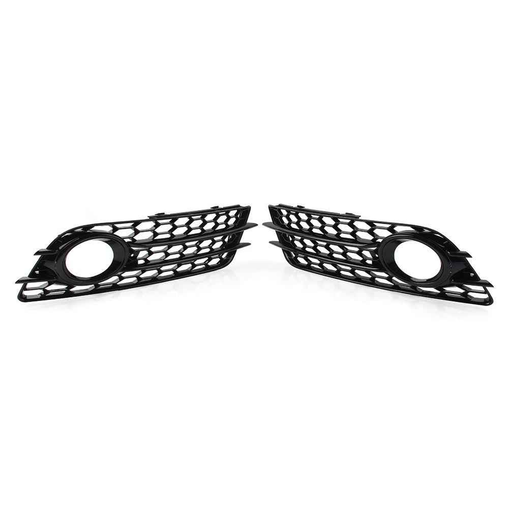 1 Pair Mesh Front Bumper Fog Light Grille Cover for Audi A4 B8 S4 (2008–2012)