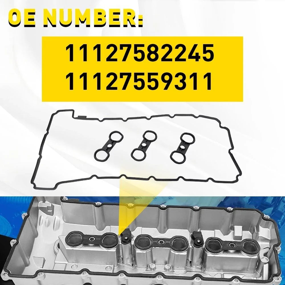 Valve Cover Gasket Set for BMW 128i 328i 528i X3 X5 Z4 3.0L L6 (2007–2013)
