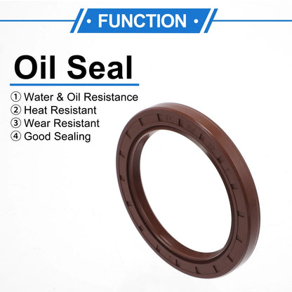 2X Oil Seal Rotary Shaft Seal FKM Rubber 60x80x8mm  