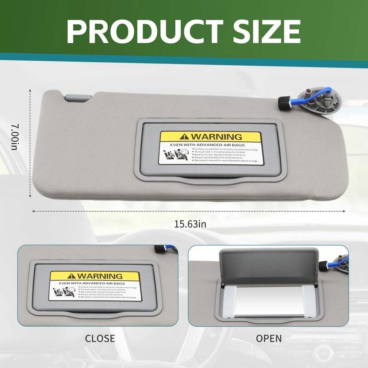 Set of 2 Grey Sun Visors for Compatible Vehicles