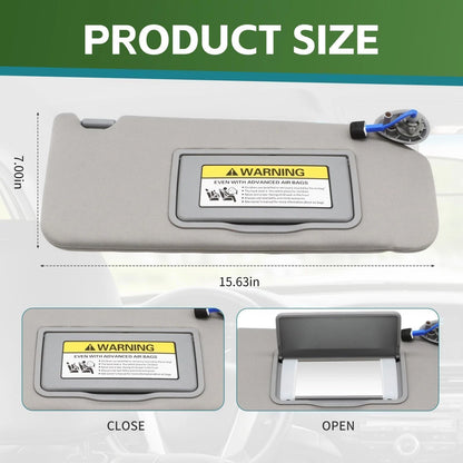 Set of 2 Grey Sun Visors for Compatible Vehicles