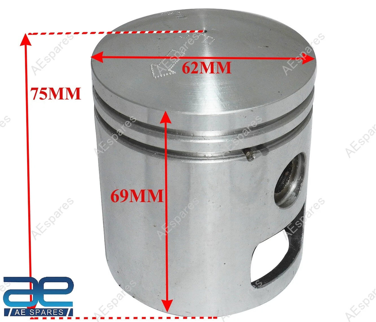 Performance Piston Kit 62mm with 1.5 Rings for Lambretta 175cc (GP, LI, SX)