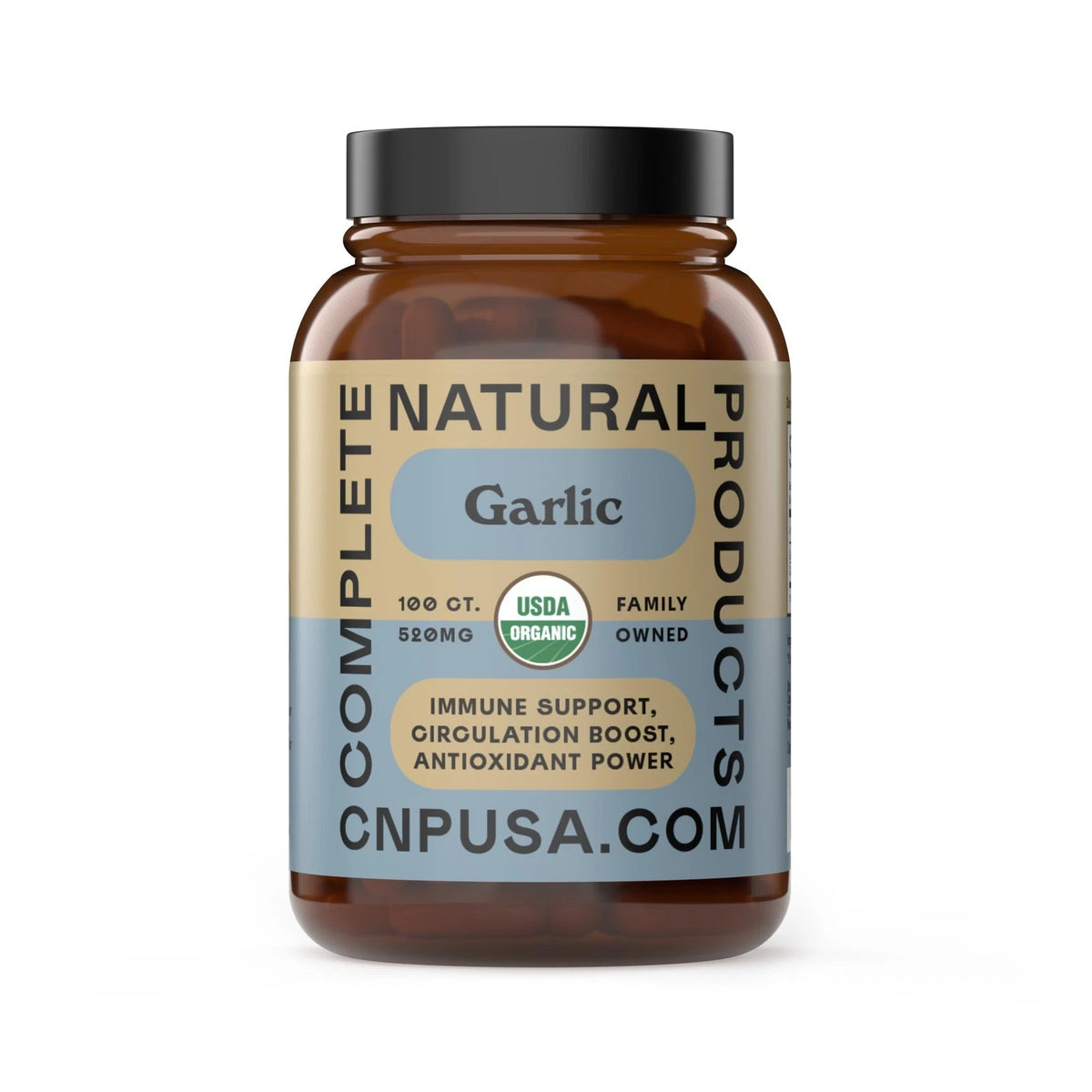 Organic Garlic Capsules 520mg for CNP (100 Count)