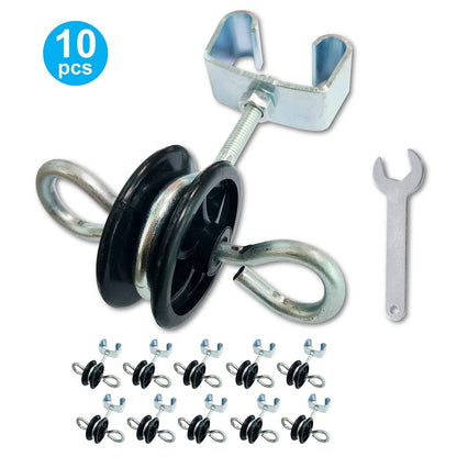 Set of 2 Electric Fence T-Post Gate Handle Anchors with Double Hooks