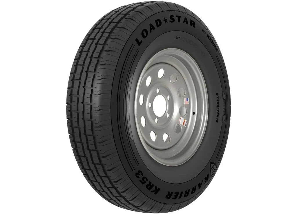 ST205/75R15 Tire for Americana Wheel 35364 (15x5/4.5) Silver Mod