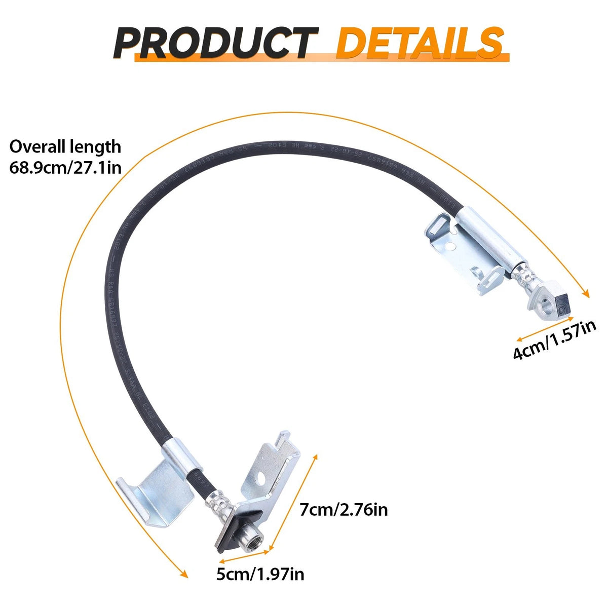 2X Front Brake Hydraulic Hose for Cadillac Escalade, Chevy Tahoe, GMC Sierra (1999–2007) - 18J4298, 18J4299