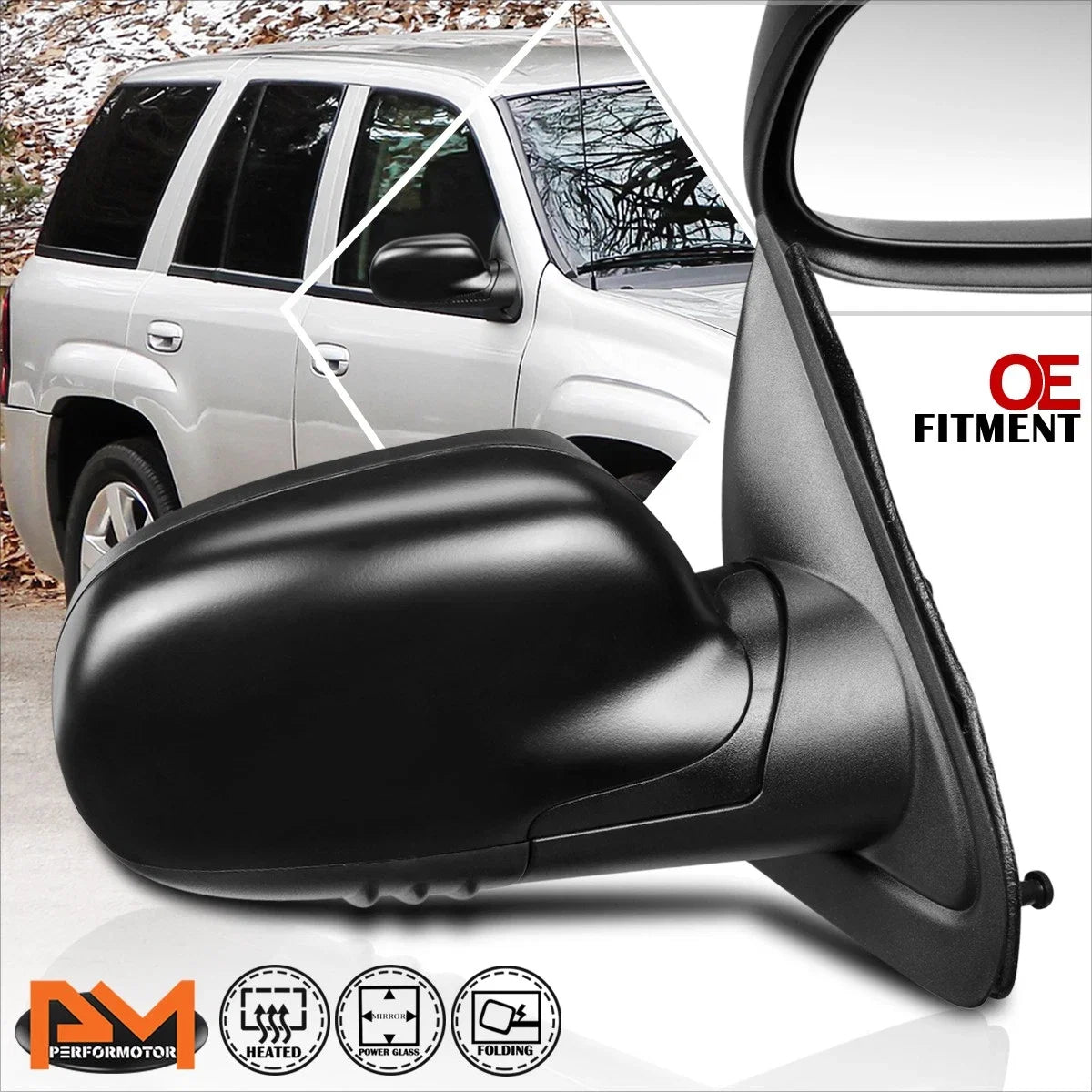 OE Style Power Heated Side Mirror Right for Chevy Trailblazer/Isuzu Ascender (2006–2008)
