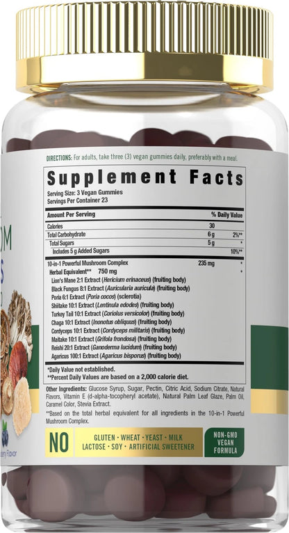 Carlyle Mushroom Complex Gummies for General Use (70 Count)