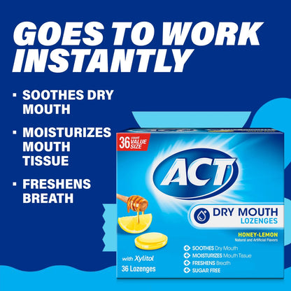 ACT Dry Mouth Lozenges with Xylitol, Sugar Free 36 Count