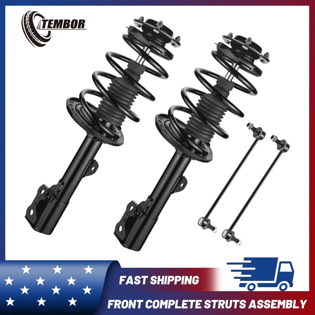 Front Shock Struts and Sway Bar Links for 2010–2013 Toyota Highlander