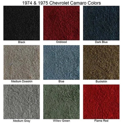 Carpet for Chevy Camaro 1974–1975 (19759-74-4305) Oxblood 4 Spd Tail Cutpile