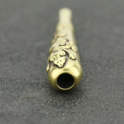 Brass Vintage Animal Pattern Pipe Cigarette Holder