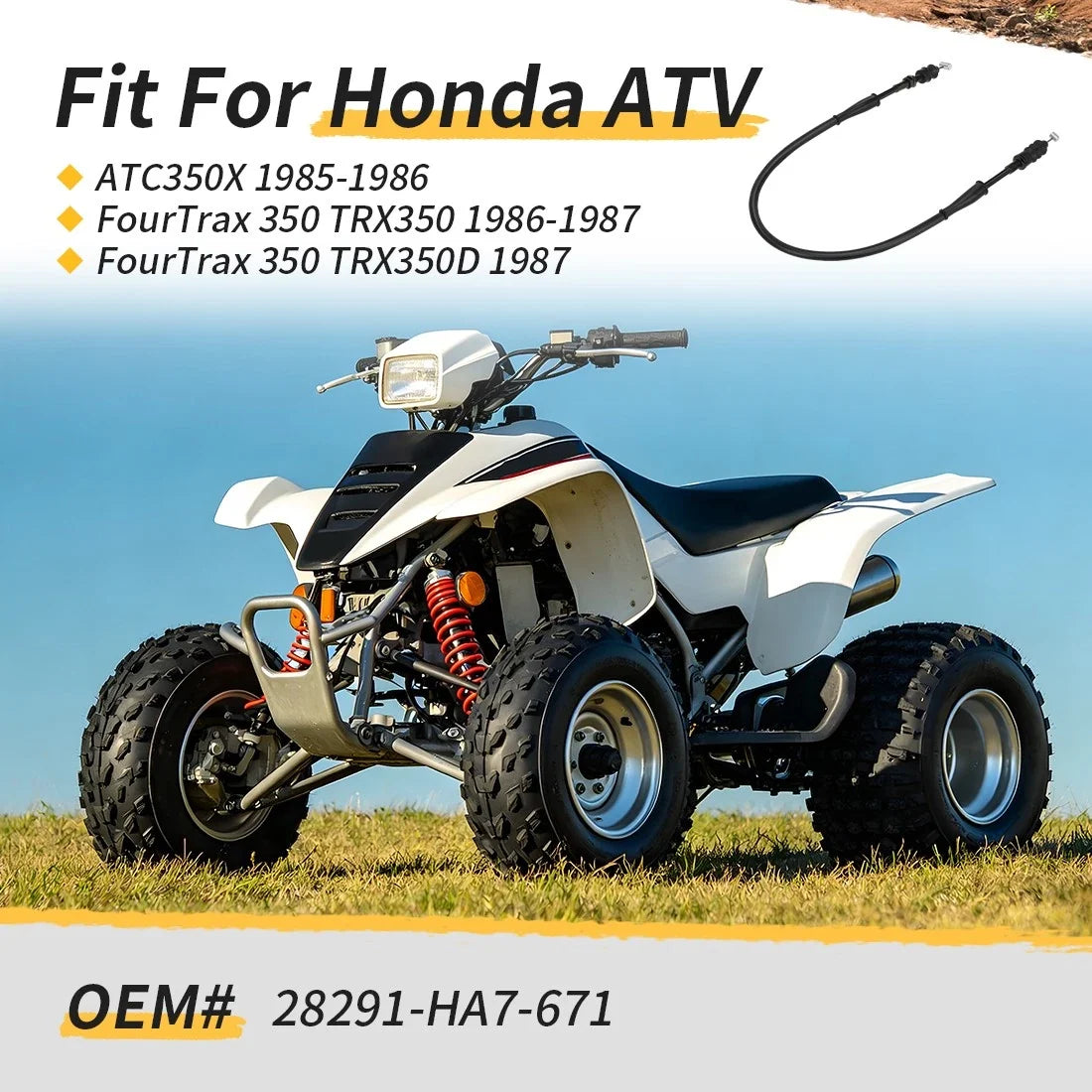 Decompression Cable for Honda ATC350X TRX350 (1985–1987) 28291-HA7-671