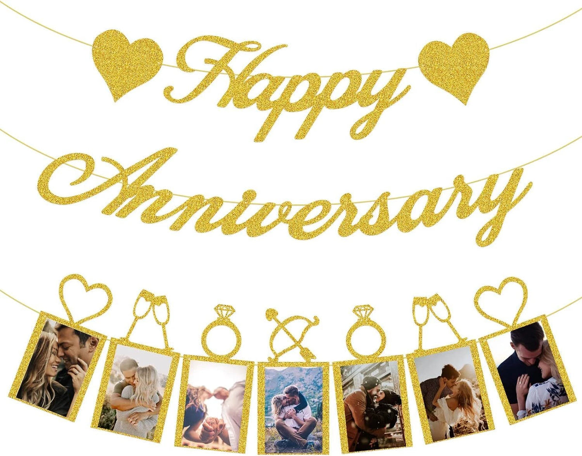 Happy Anniversary Party Decorations Banner and Photo Banner