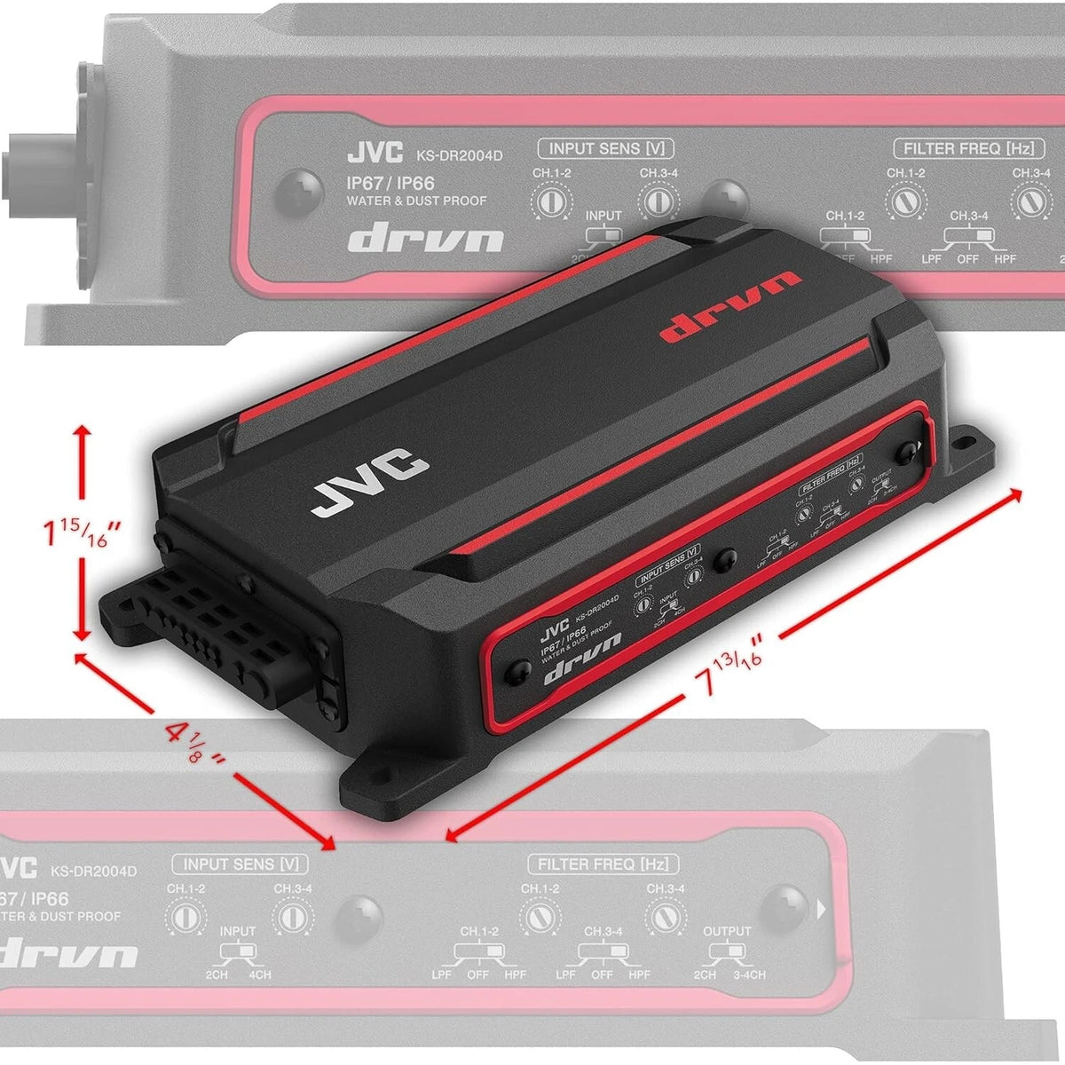 JVC KS-DR2004D Compact 4-Channel Digital Amplifier for Automotive (C12)