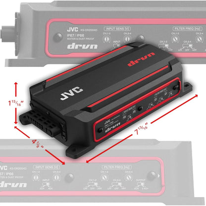 JVC KS-DR2004D Compact 4-Channel Digital Amplifier for Automotive (C12)