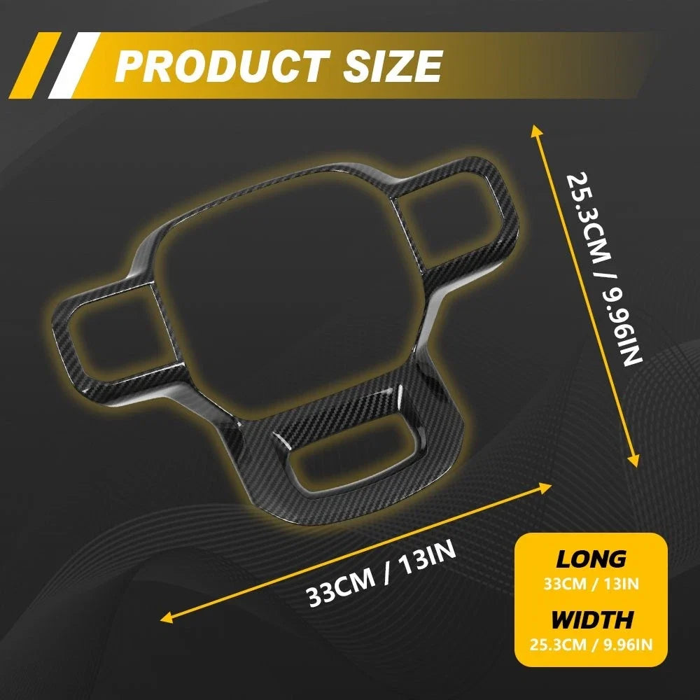 Carbon Fiber Steering Wheel Cover Trim for Ford F150 EV (2021–2025)