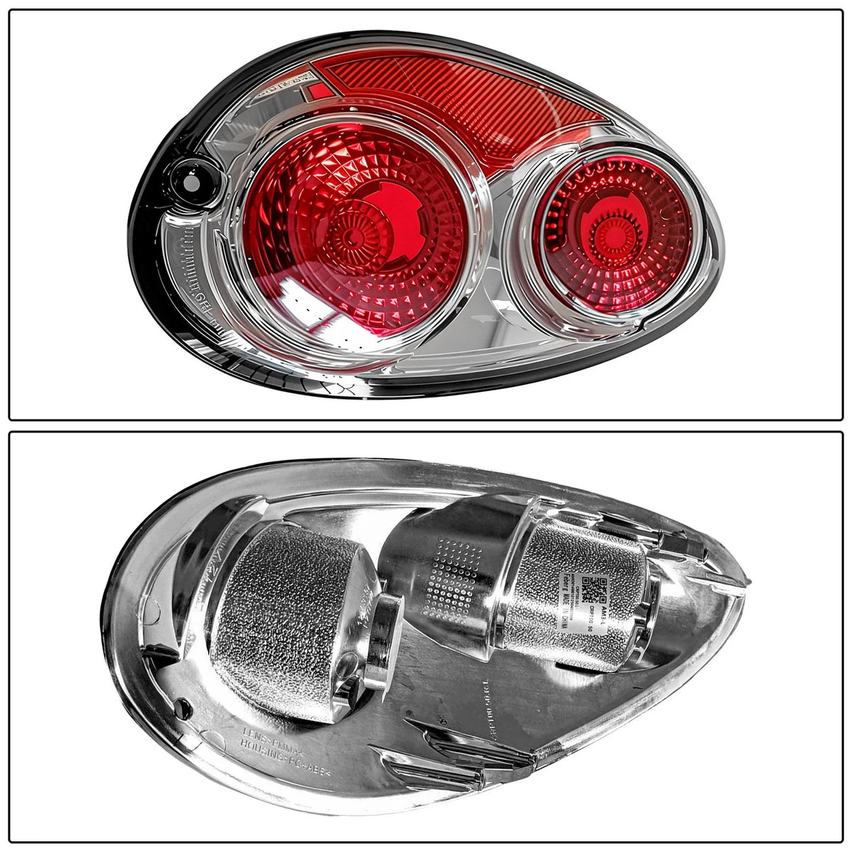 2X Chrome Tail Lights Brake Lamps for Chrysler PT Cruiser (2001–2005)
