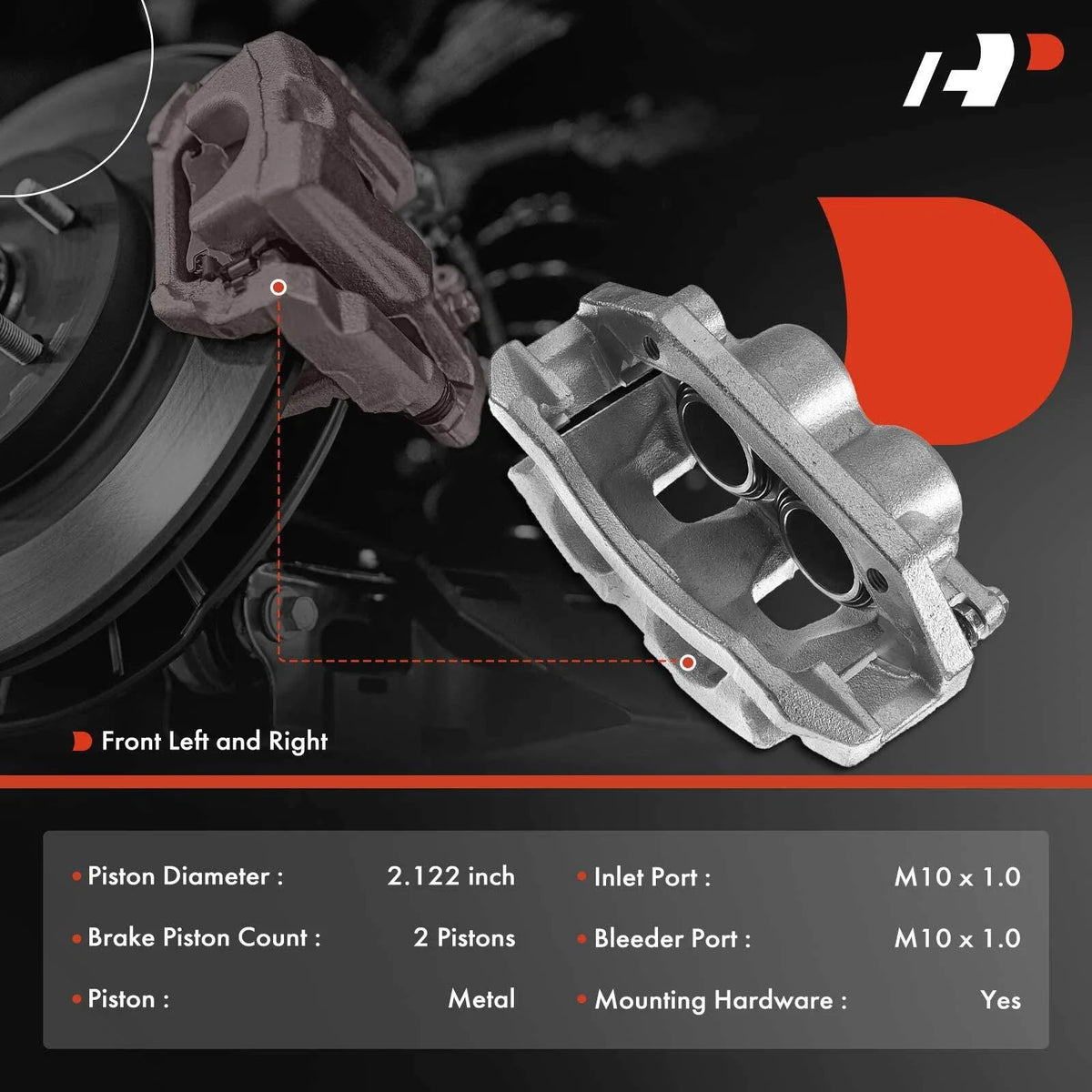 Pair Front Disc Brake Calipers for Dodge Ram 1500 (2006–2008)