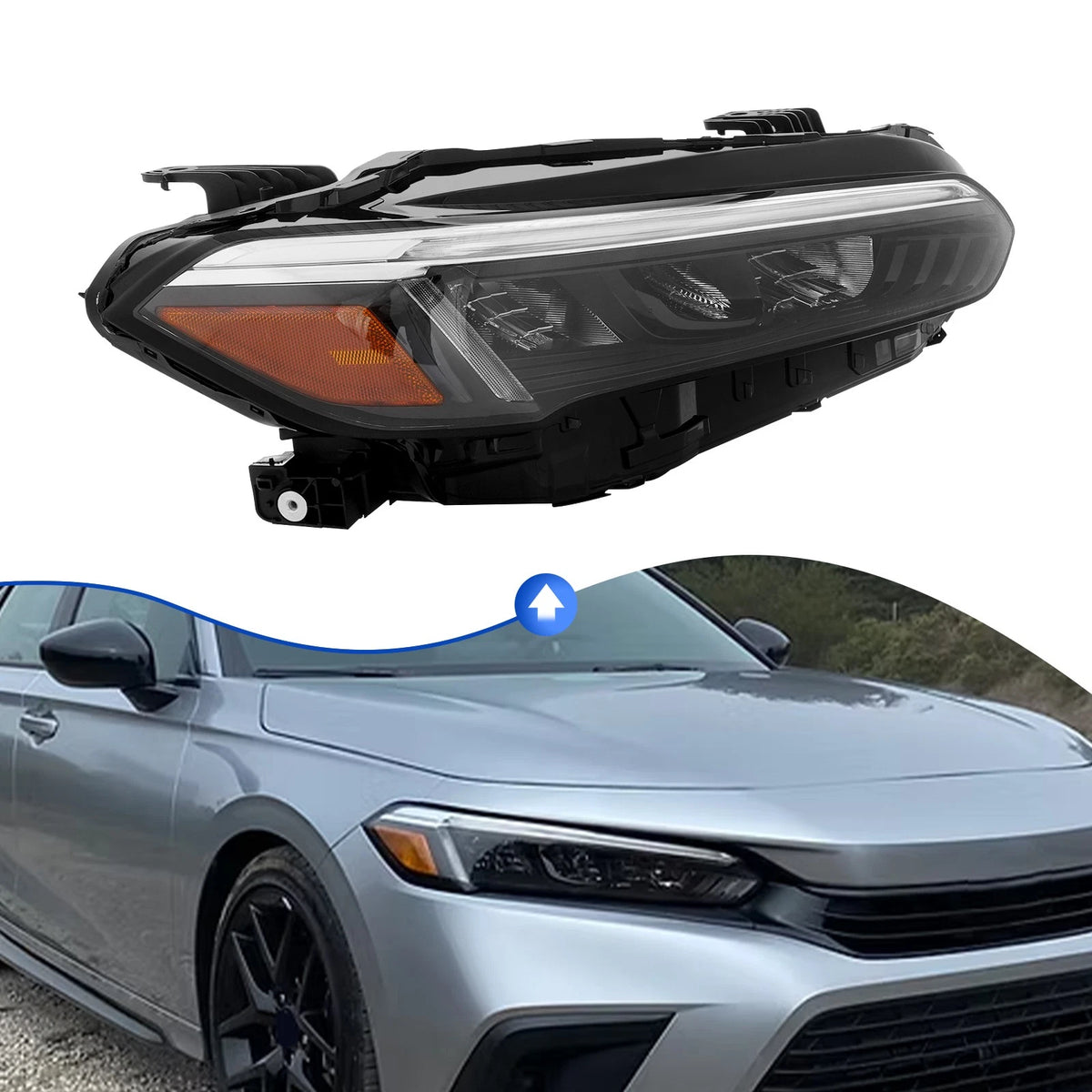 Full LED Headlight Assembly for Honda Civic (2022–2025) 33150-T20-A21, HO2503206