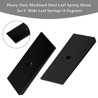 2X 2" Wide 4° Steel Leaf Spring Degree Shims for (C147-025-A)
