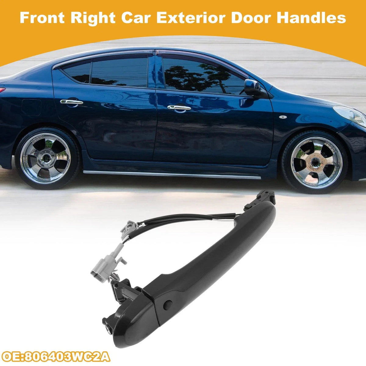 Front Passenger Side Door Handle No. 806403WC2A for Nissan Versa (2012–2019)