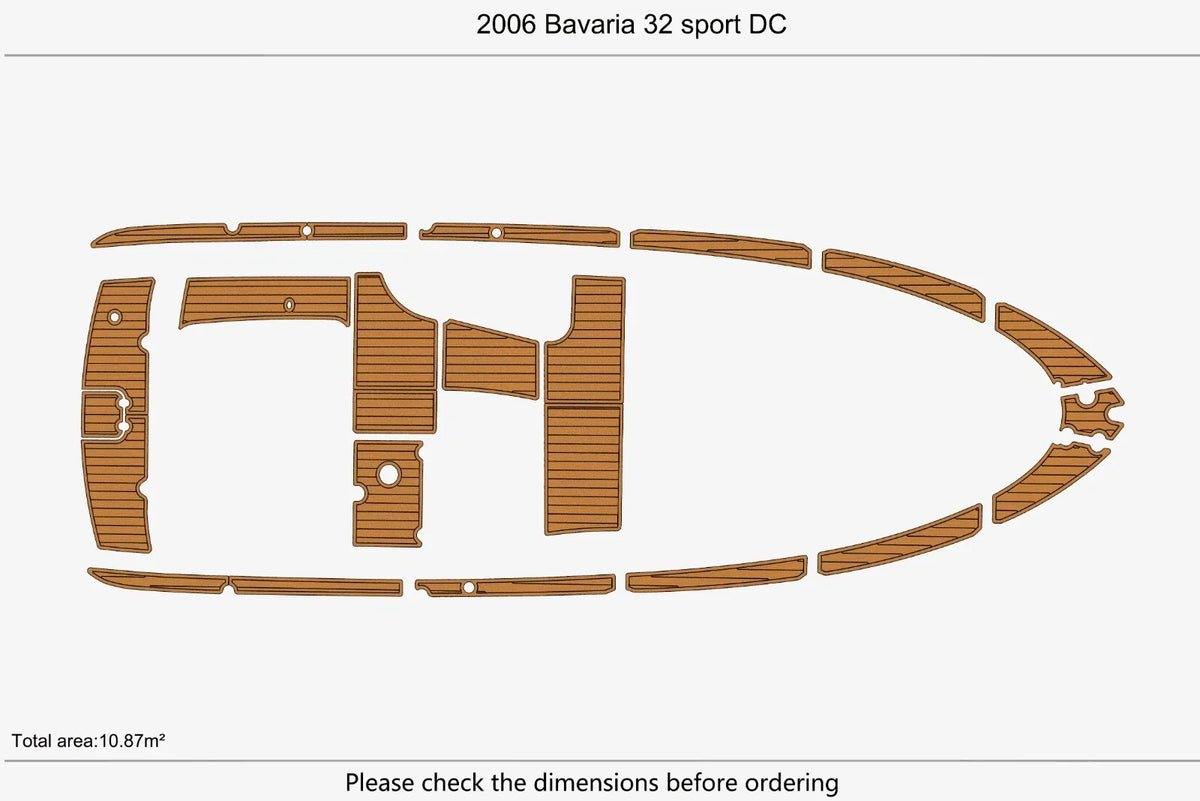 EVA Pad Teak Deck Flooring Mat for Bavaria 32 Sport DC (2006)