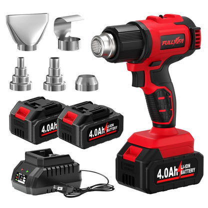 Cordless Heat Gun Kit with 5 Nozzles for Automotive Use (Max 550°C)