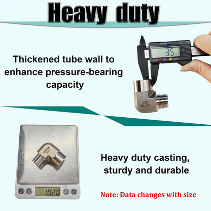 2X 90 Degree Street Elbow for 1/4" MNPT x FNPT 304 Stainless Steel