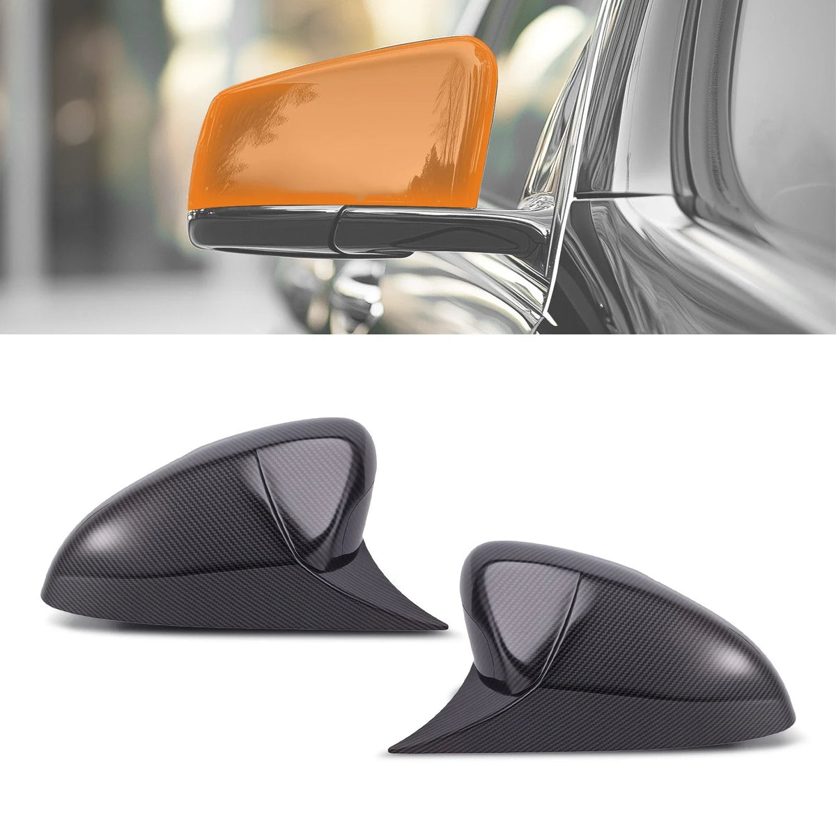 Set of 2 Carbon Rearview Mirror Caps for Honda Accord (2018–2022)