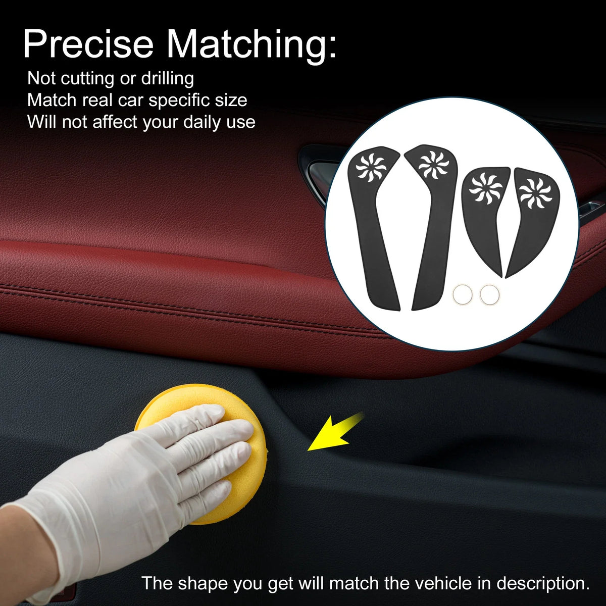 Set of 1 Car Door Anti Kick Pad Sticker Protector for Toyota Yaris 