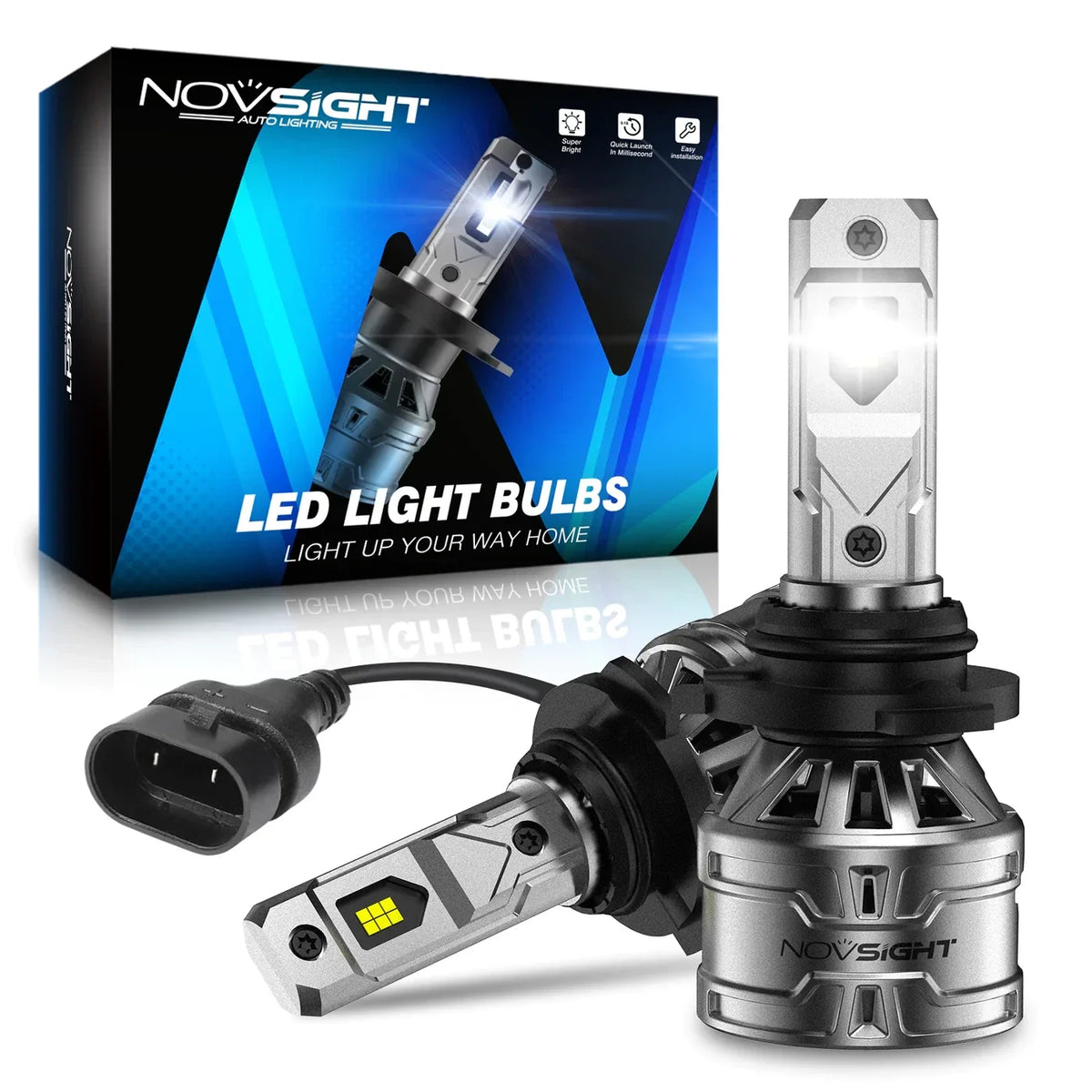 Set of 4 NOVSIGHT 9005 + H11 LED Headlight Bulbs for