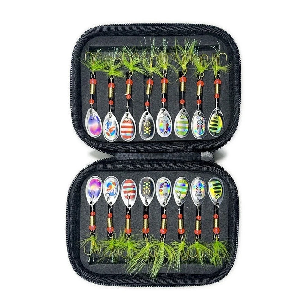 16 Pcs Rotating Lure Set Multicolored EVA Soft Baits for Bass Trout Walleye