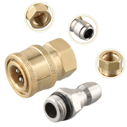 Pair Quick Release Connector Brass Tube Fitting for Pressure Washer (M22/14)