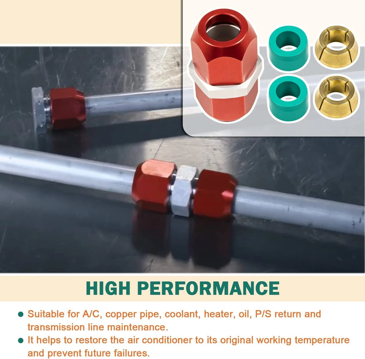 800-641 Line Splice for A/C, Coolant, Heater - 3/8 in. Aluminum Lines