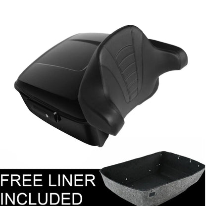 Trunk Backrest Pad Mount Rack for Harley Touring Glide (2014–2025) Black
