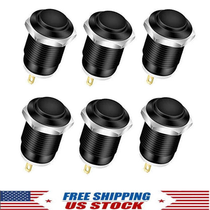 6Pcs 12mm Waterproof Momentary Push Button Switch for Automotive