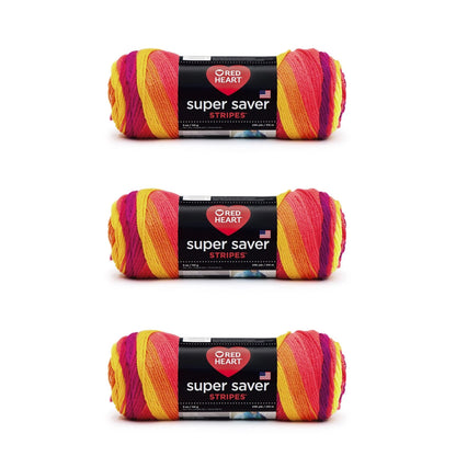 3 Pack Red Heart Super Saver Yarn for Crafting (No Specific Part Numbers)